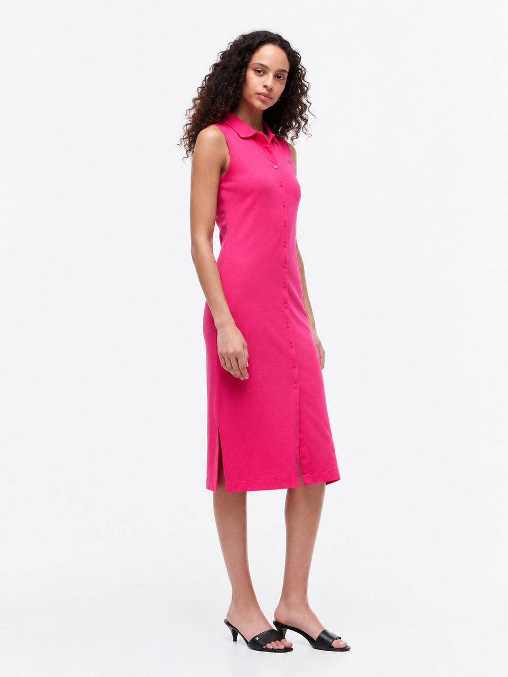 Full Sleeve Solid Viscose Blend Bodycon Polo Dress