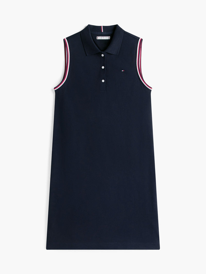 Half Sleeve Solid Pique Bodycon Polo Dress
