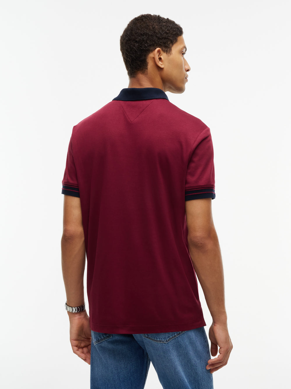 Regular Fit Contrast Collar Interlock Polo