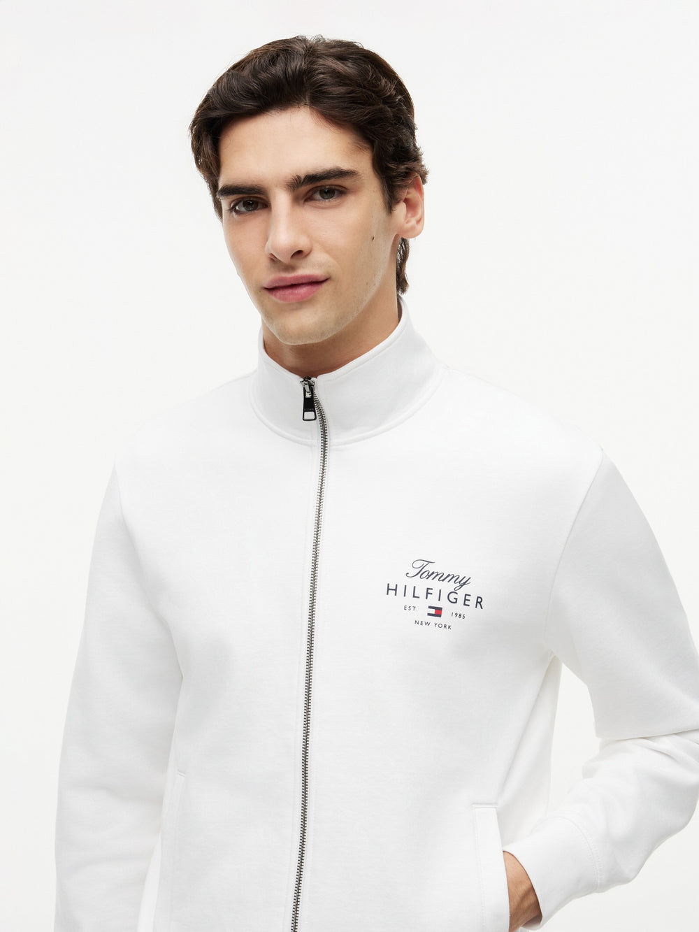 Zip Thru Terry Pullover