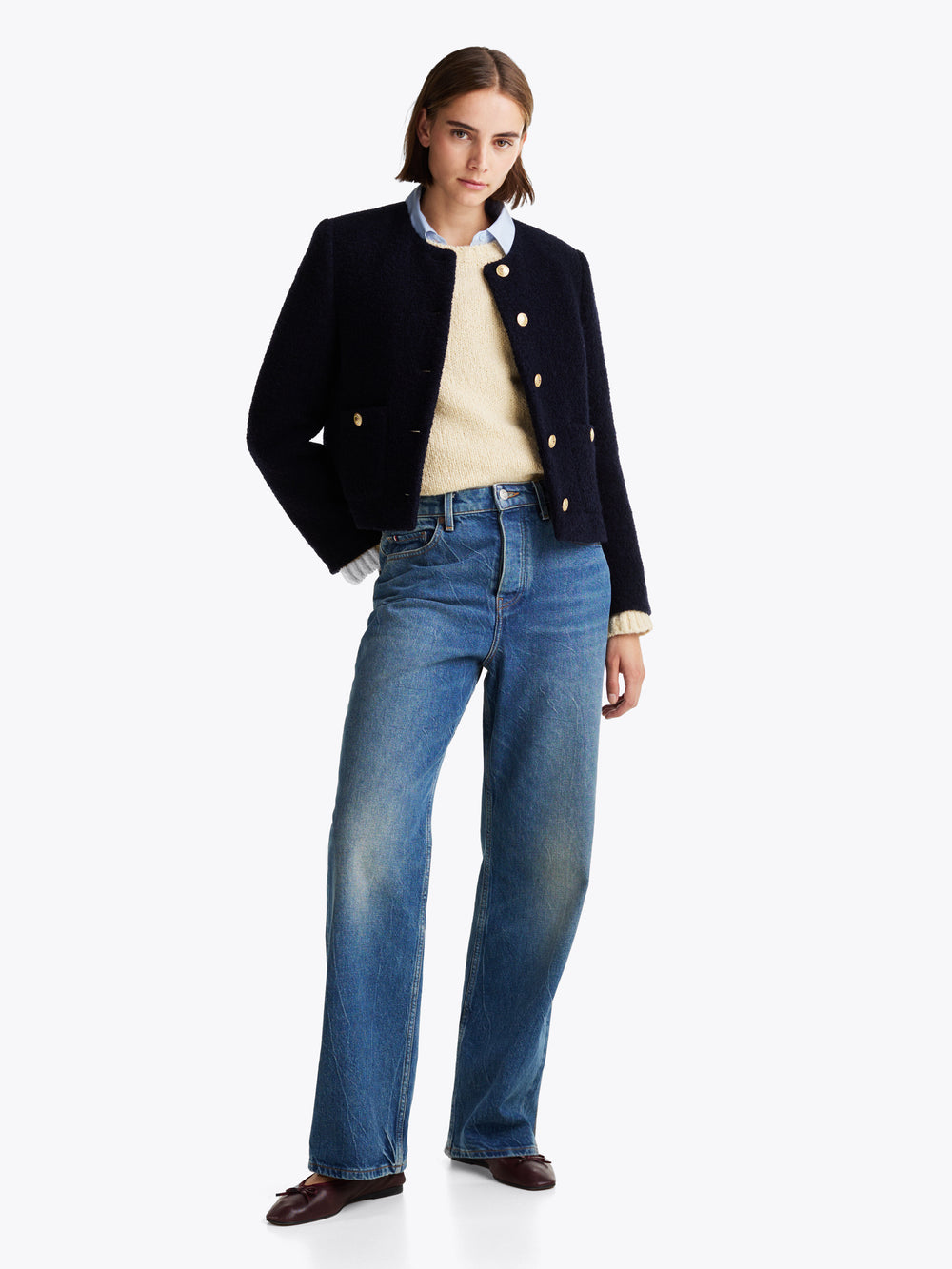 Crop Fit Wool Jacket