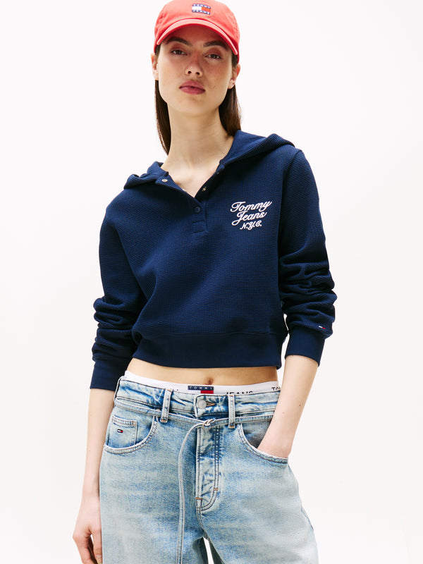 Crop Fit Terry Pullover