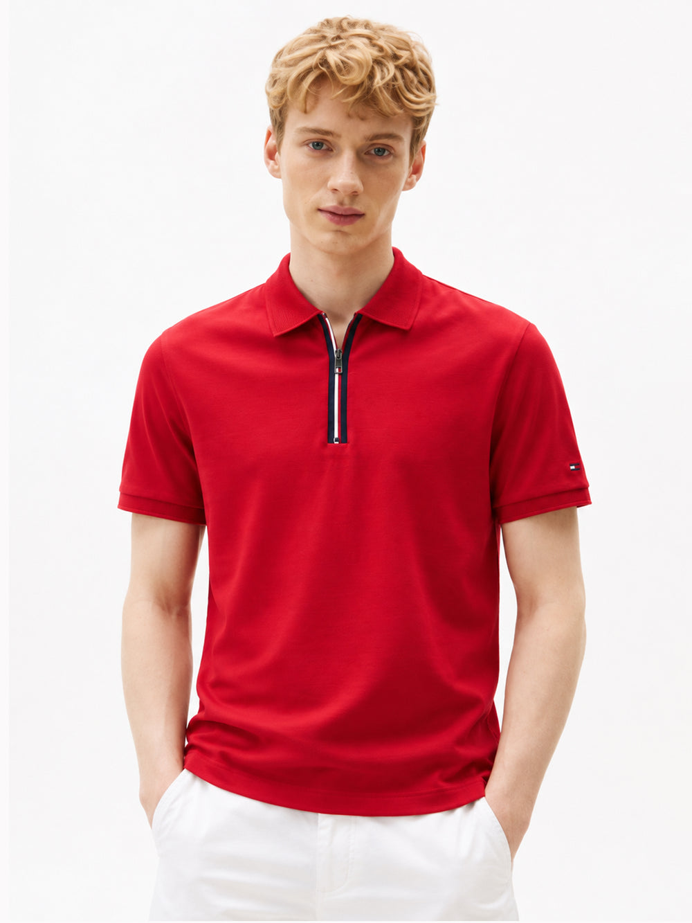 Regular Fit 1/4 Zip Interlock Polo