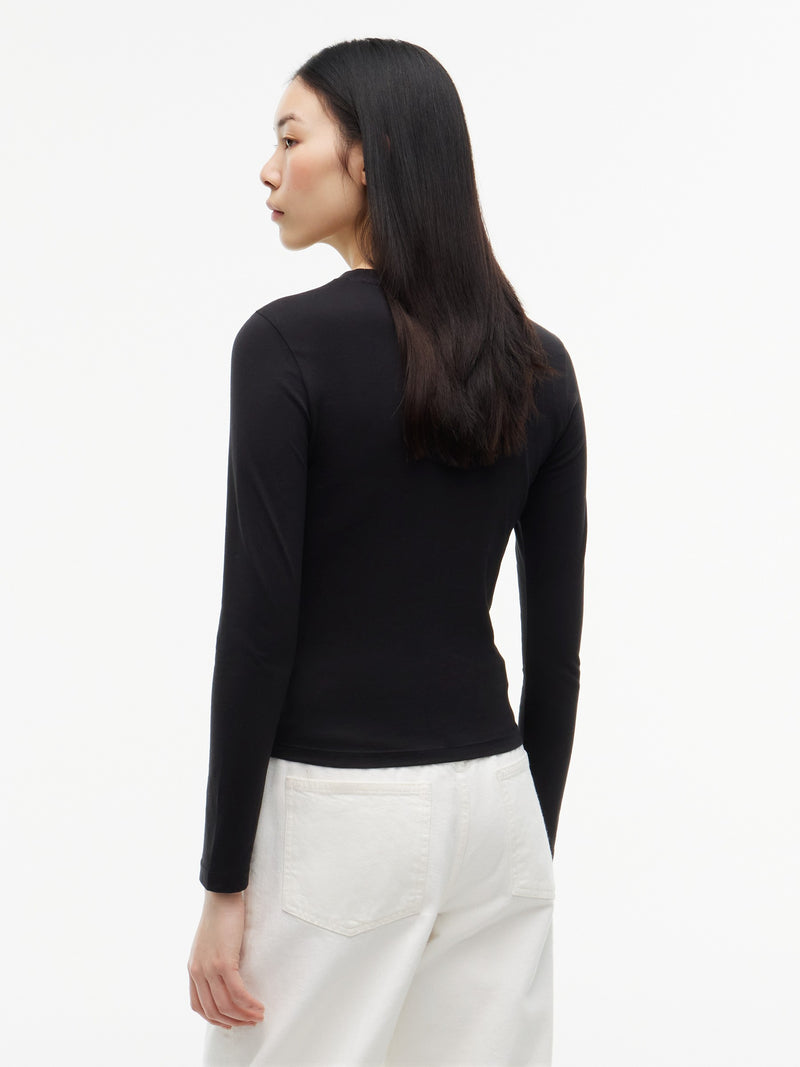 Solid Slim Fit Full Sleeve Cotton Jersey T-Shirt