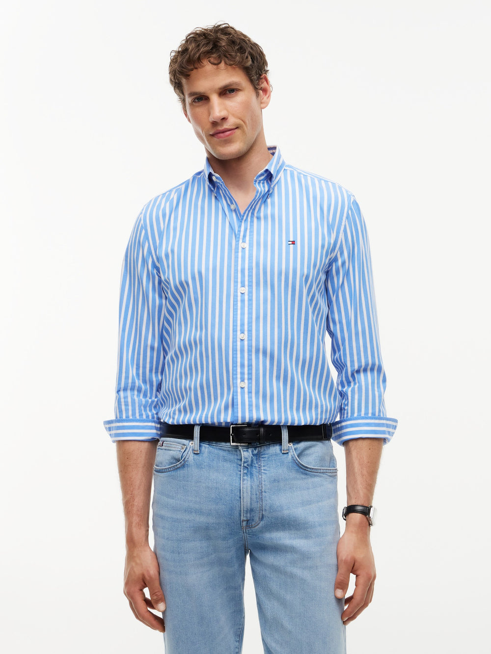 Regular Fit Stripe Poplin Shirt