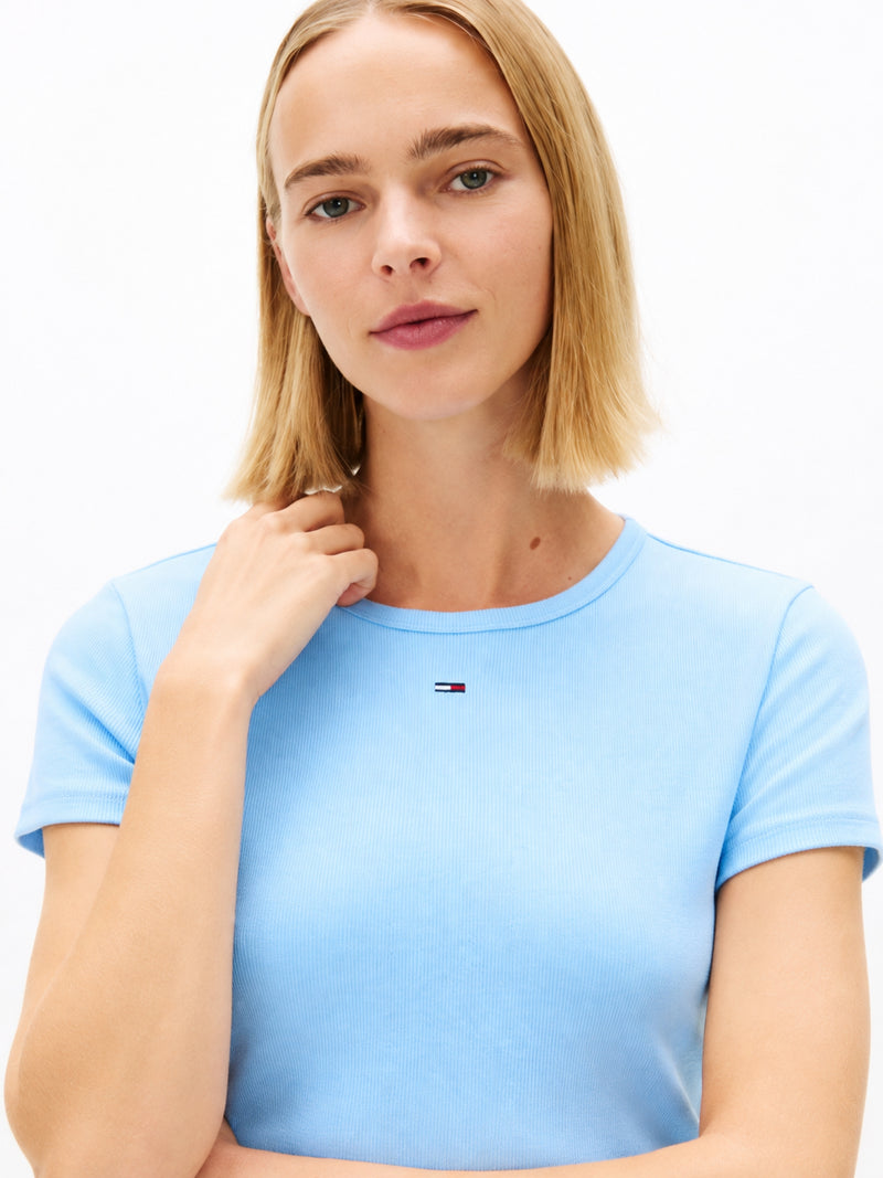 Stripe Slim Fit Half Sleeve Ribbed T-Shirt