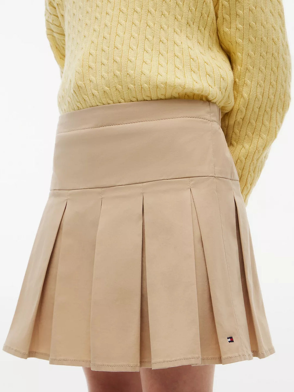 Girls Solid Pleated Skirt