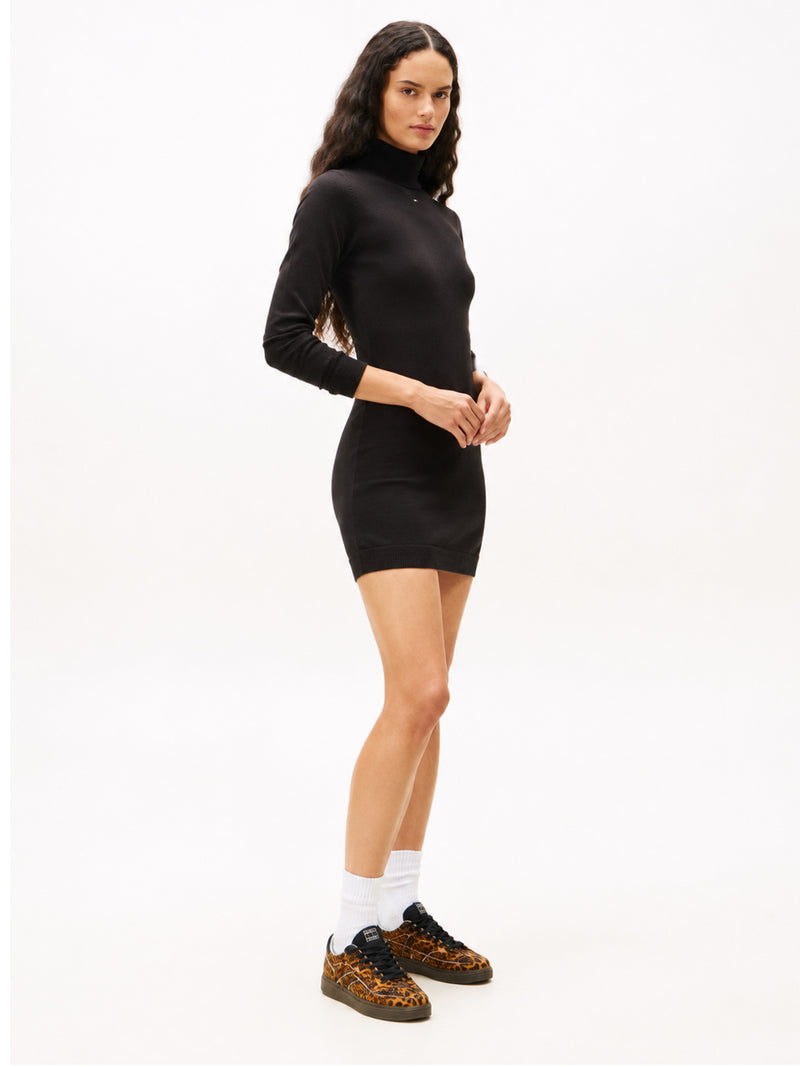 Full Sleeve Solid Sweater Bodycon Dress