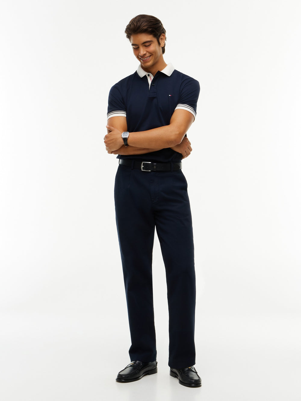 Regular Fit Contrast Collar Interlock Polo
