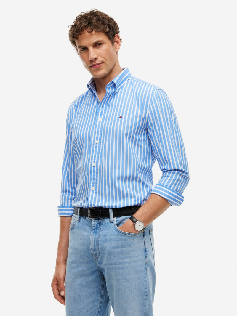 Regular Fit Stripe Poplin Shirt