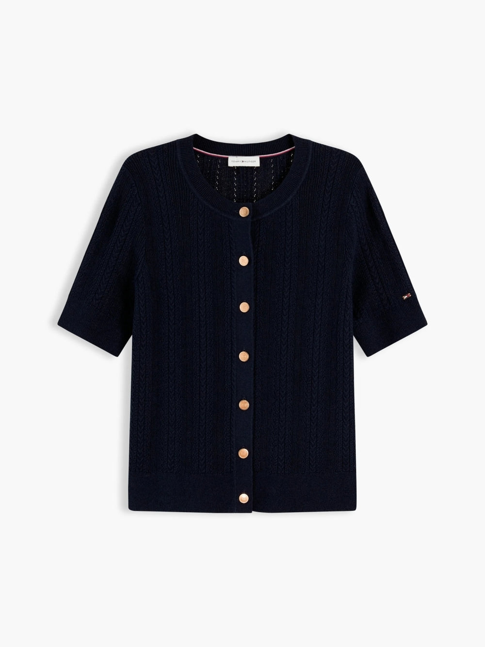 Texture Round Neck Cardigan