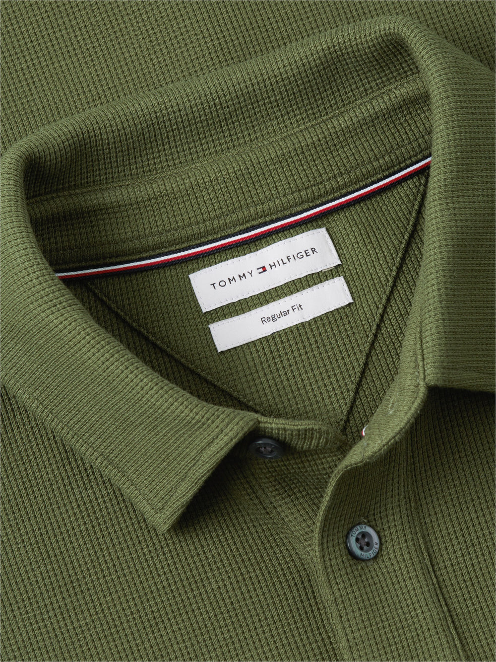 Long Sleeve Solid Textured Polo
