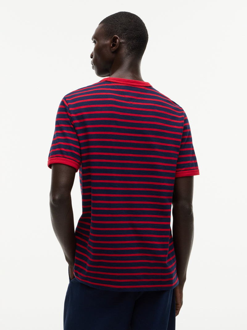 Regular Fit Striped Slub Jersey Tshirt