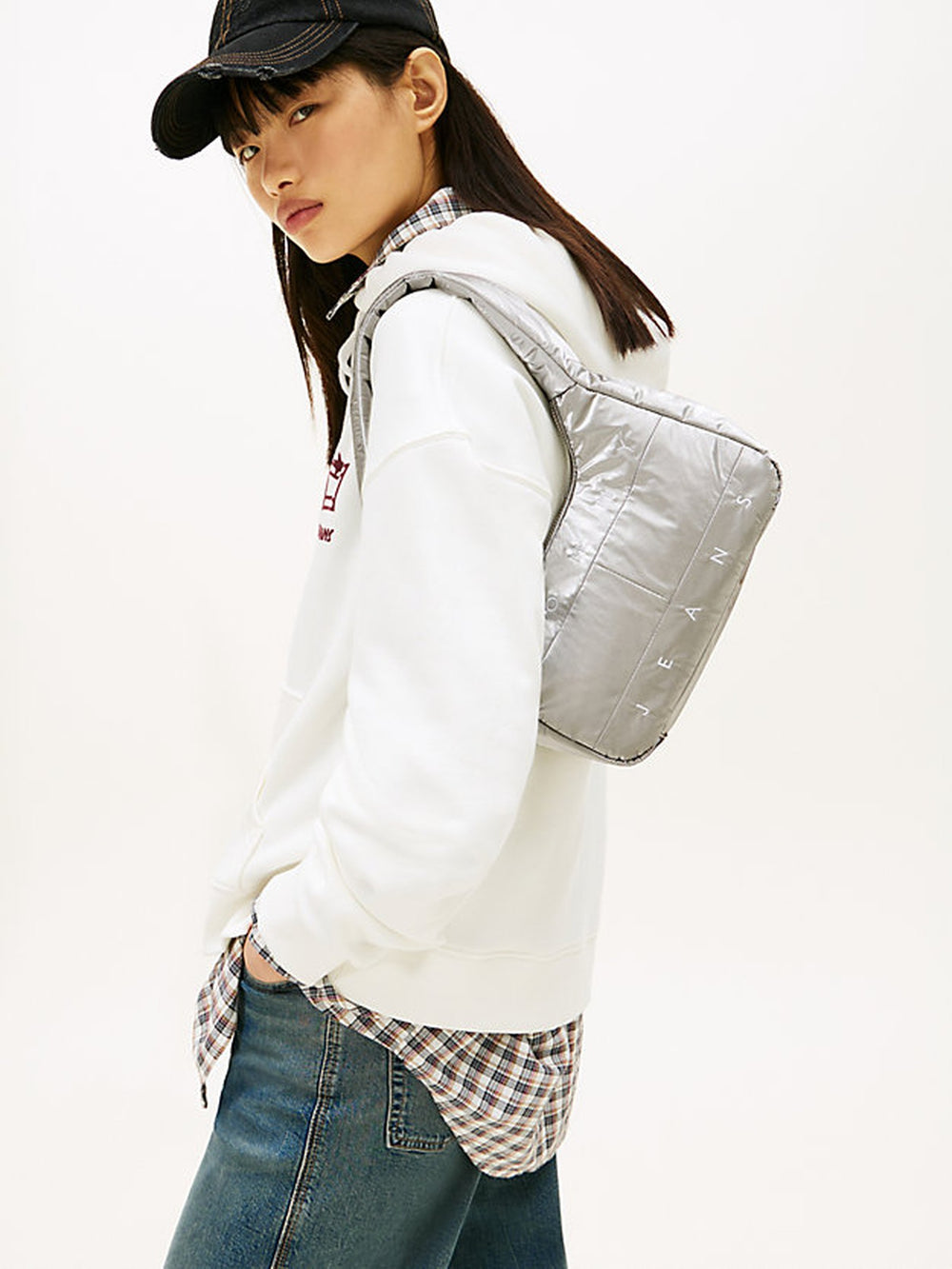 Solid Nylon Shoulder Bag