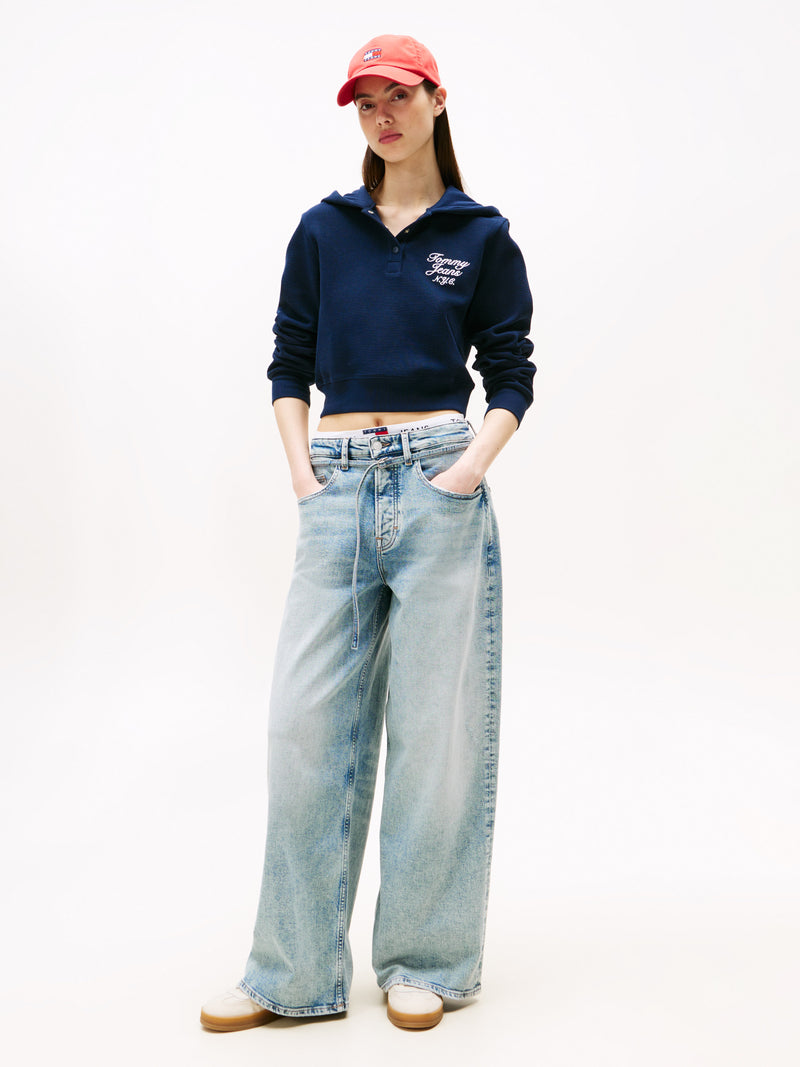 Crop Fit Terry Pullover