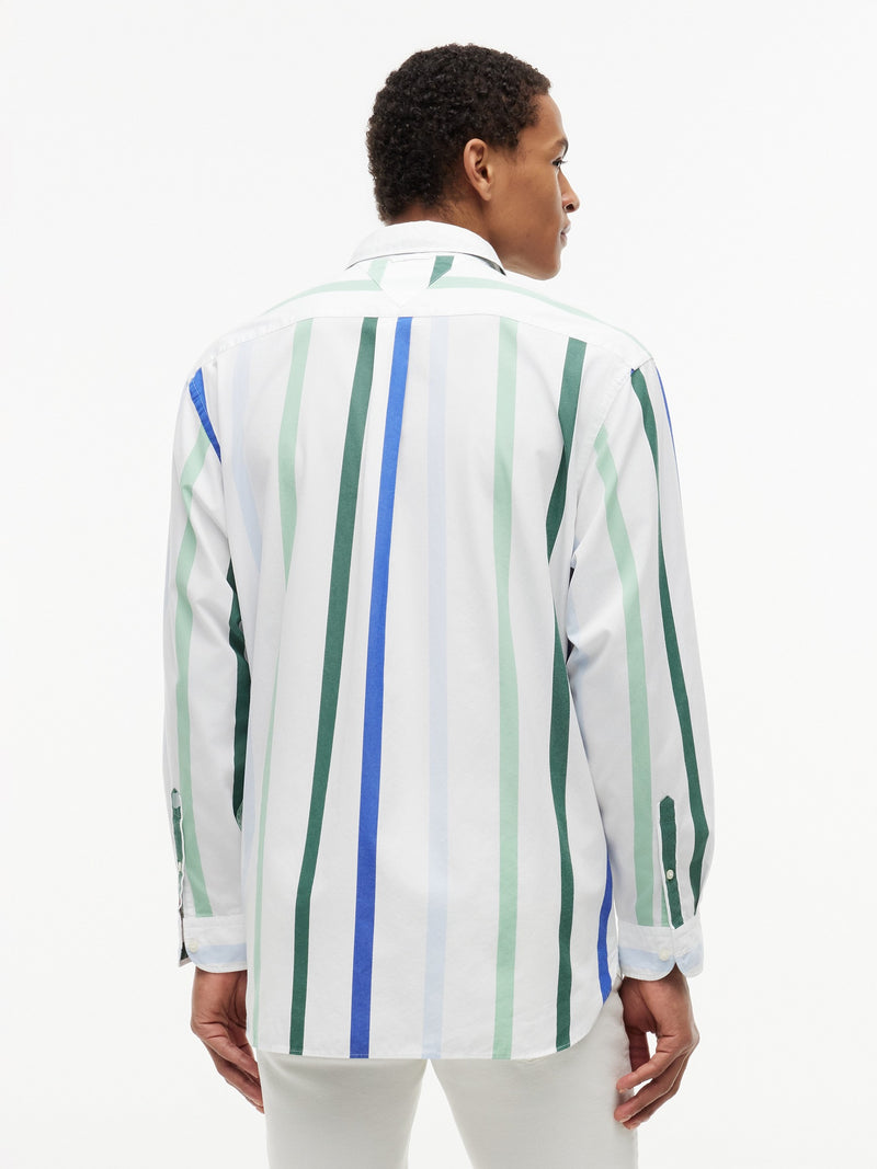 Boxy Fit Stripe Poplin Shirt