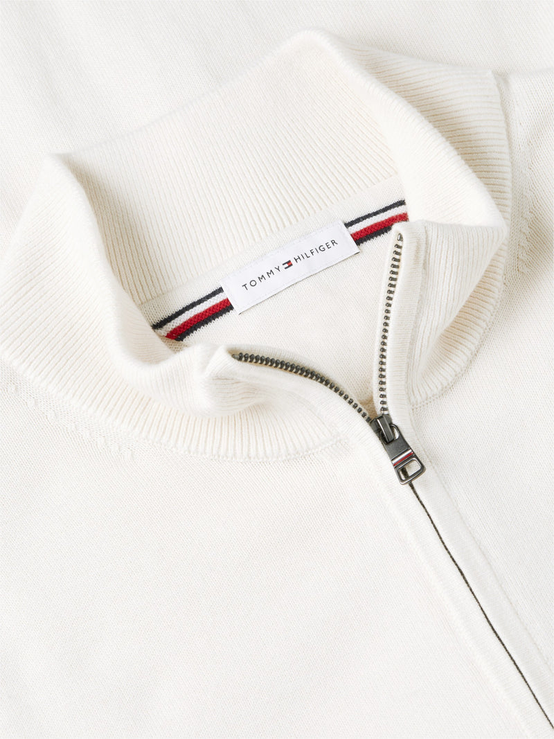 Zip Thru Solid Sweater