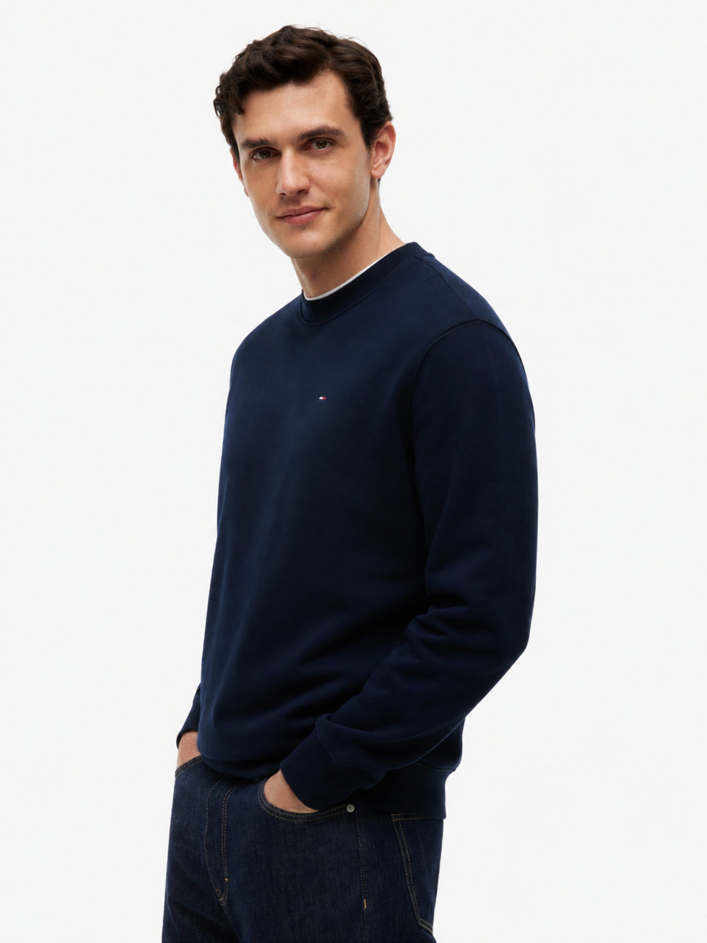 Regular Fit Brushed Fleece Crew Neck Sweatshirt