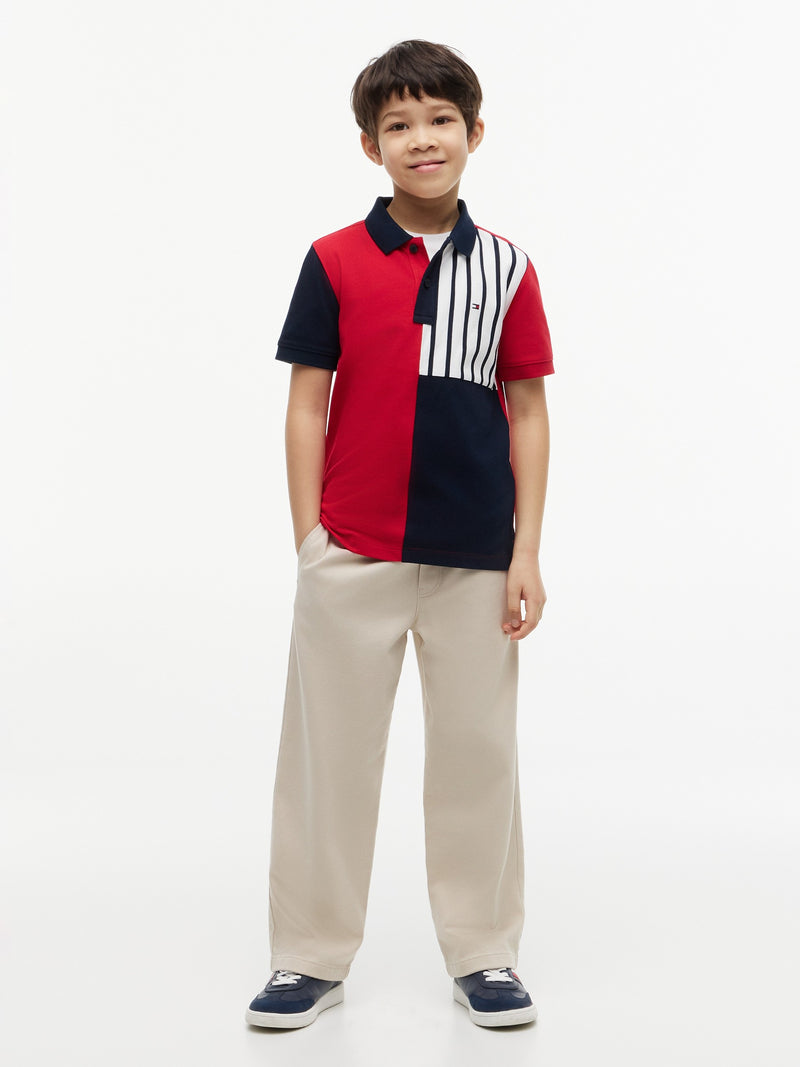 Kids Color Block Polo