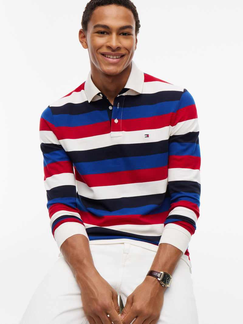 Regular Fit Striped Pique Polo