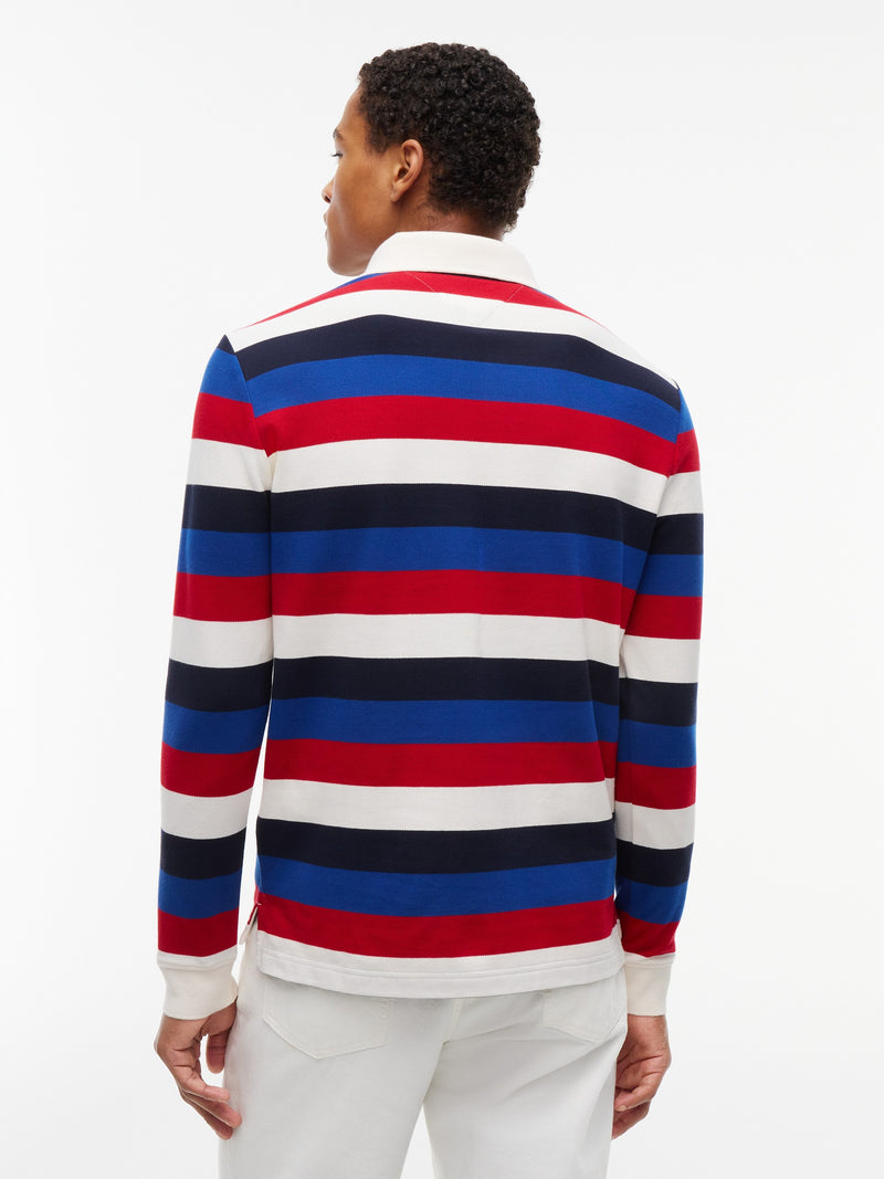 Regular Fit Striped Pique Polo