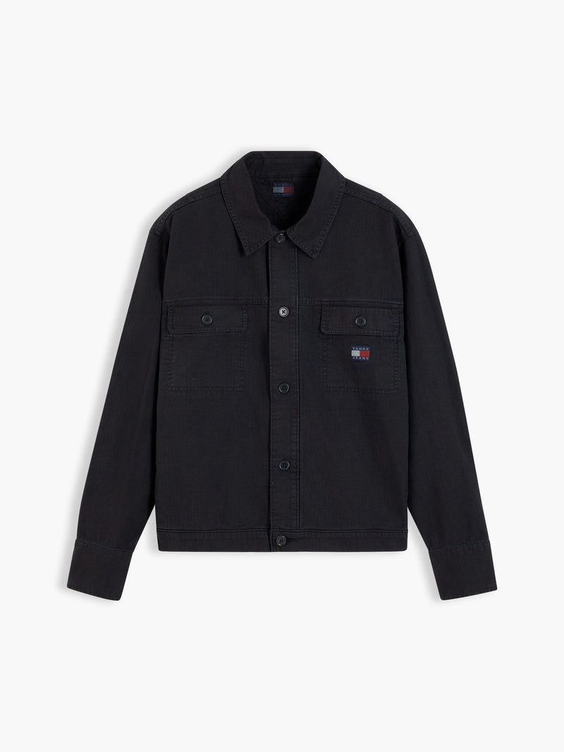 Oversized Fit Solid Overshirt Shirt