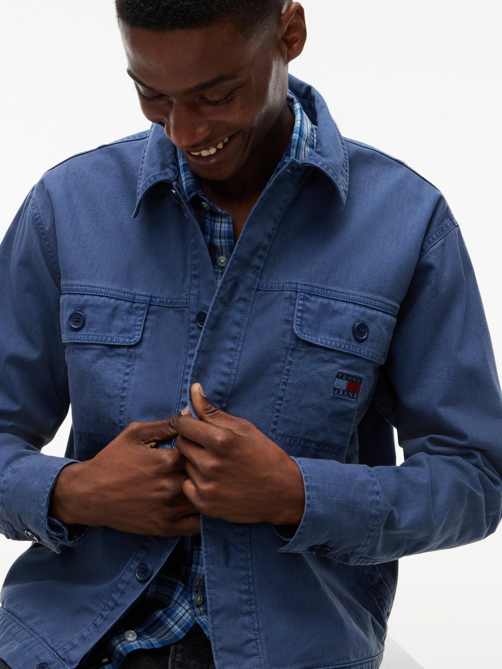 Oversized Fit Solid Overshirt Shirt