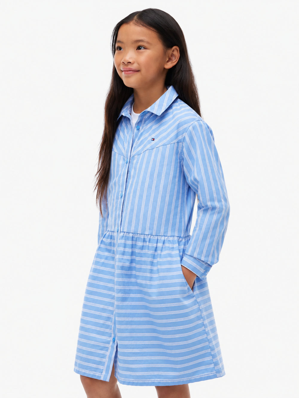Kids Long-Sleeve Stripe Shirt Dress