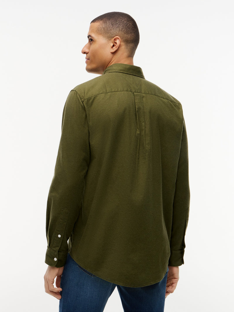 Regular Fit Solid Flannel Shirt