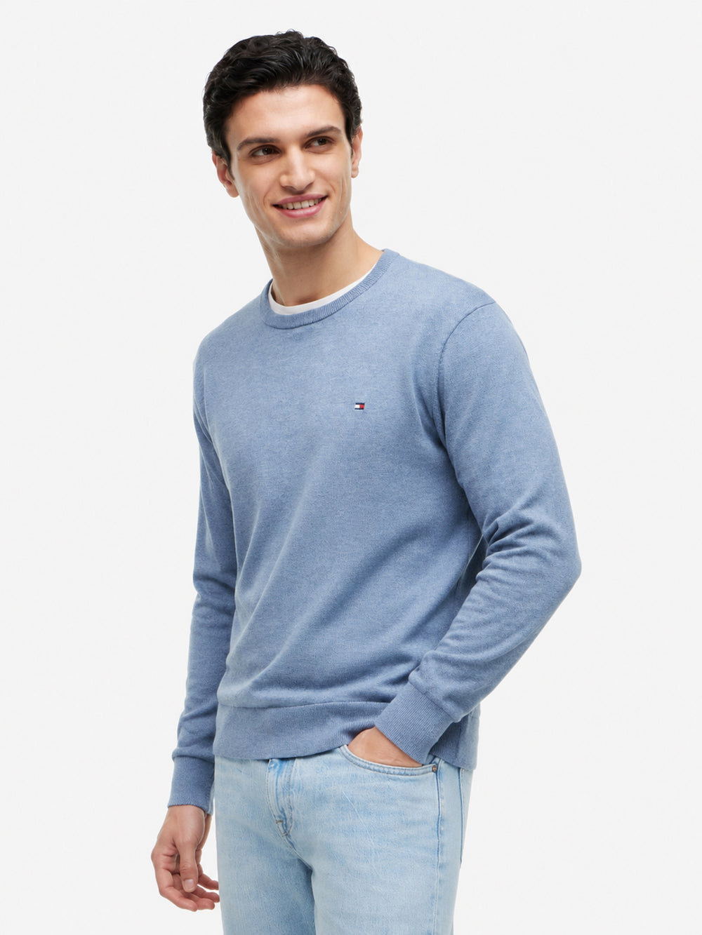 Crew Neck Solid Pullover