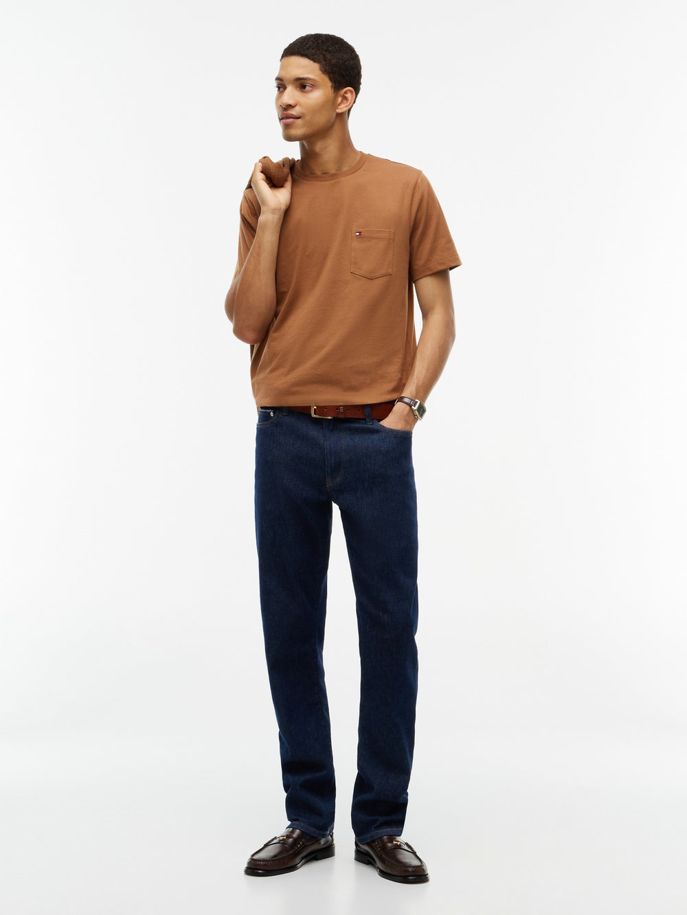 Regular Fit Solid Pocket Tshirt