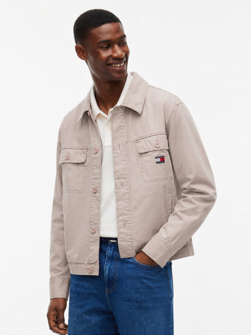 Oversized Fit Solid Overshirt Shirt
