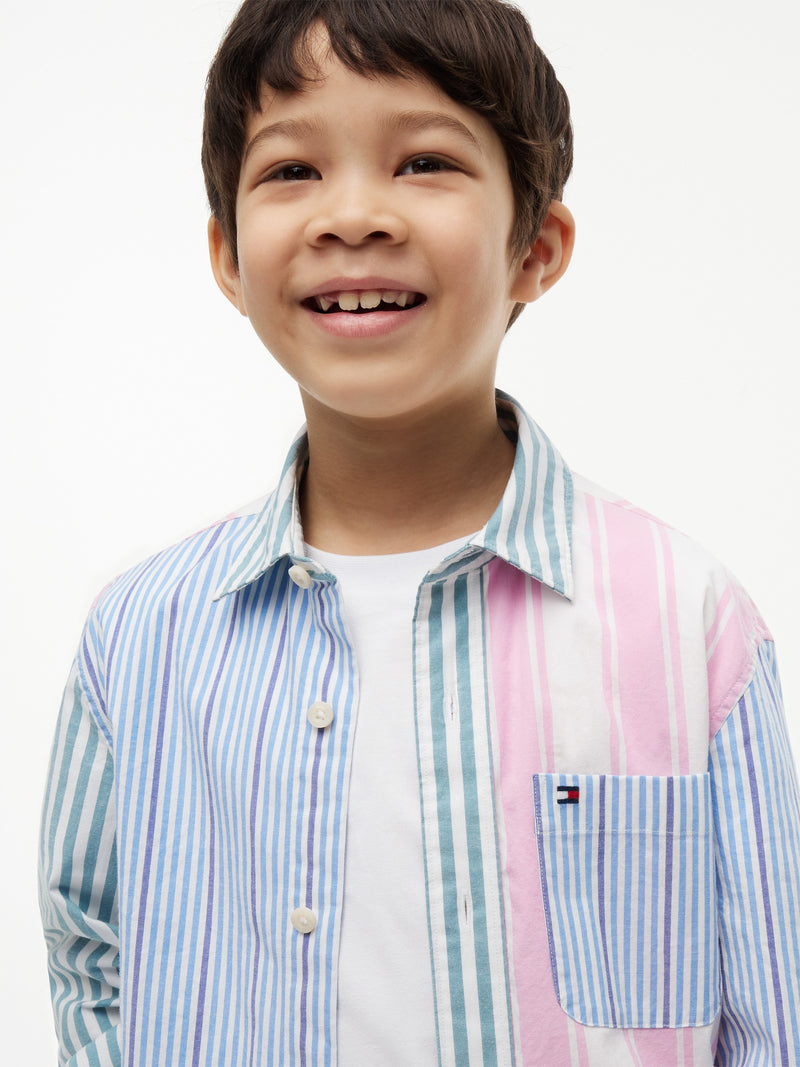 Kids Stretch Color Block Shirt