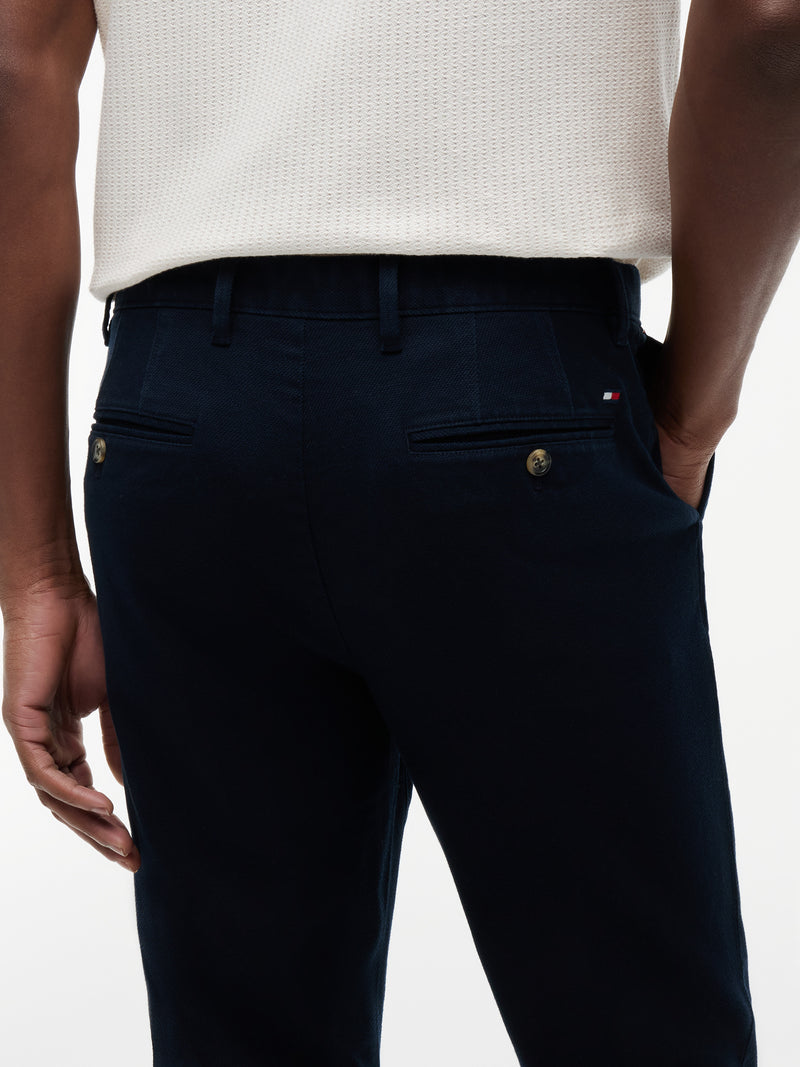 Men Denton Slim Straight Fit Structured Cotton Trouser