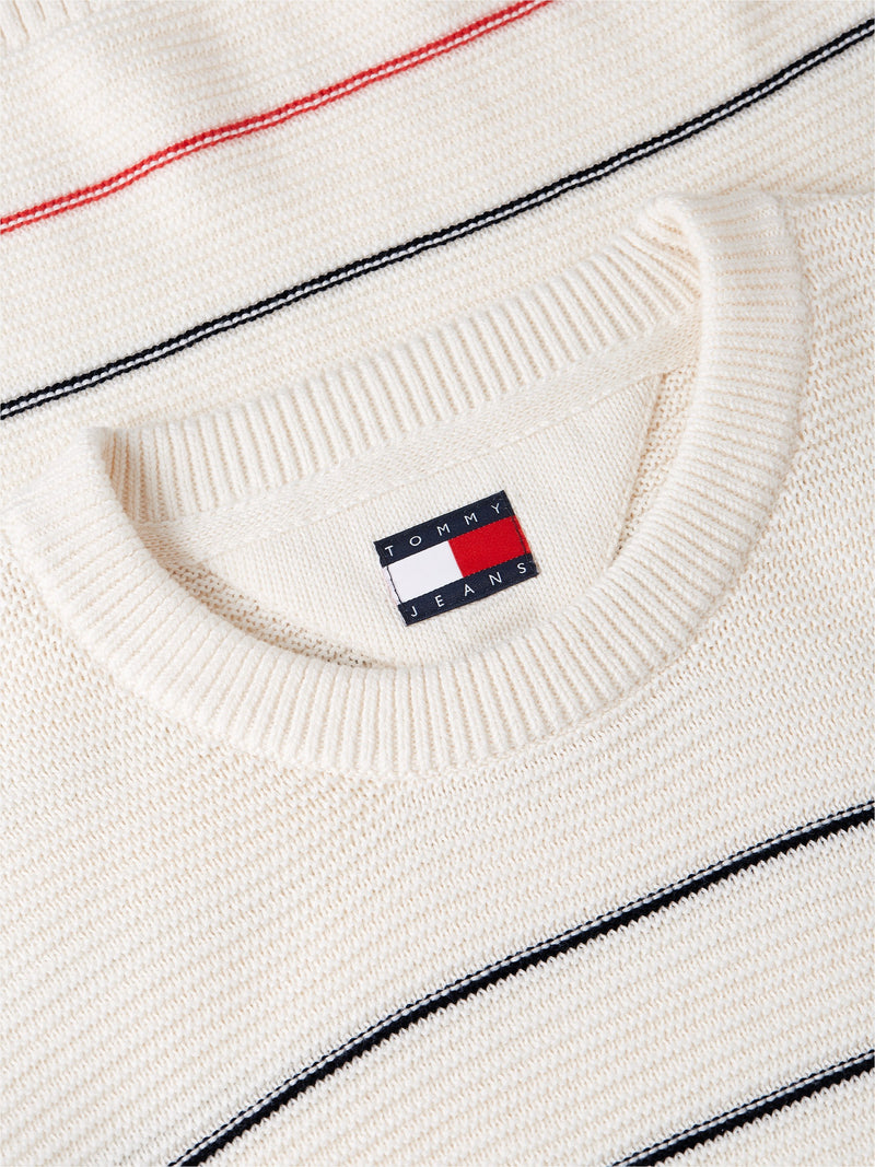Slim Fit Stripe Loose Knit Pullover
