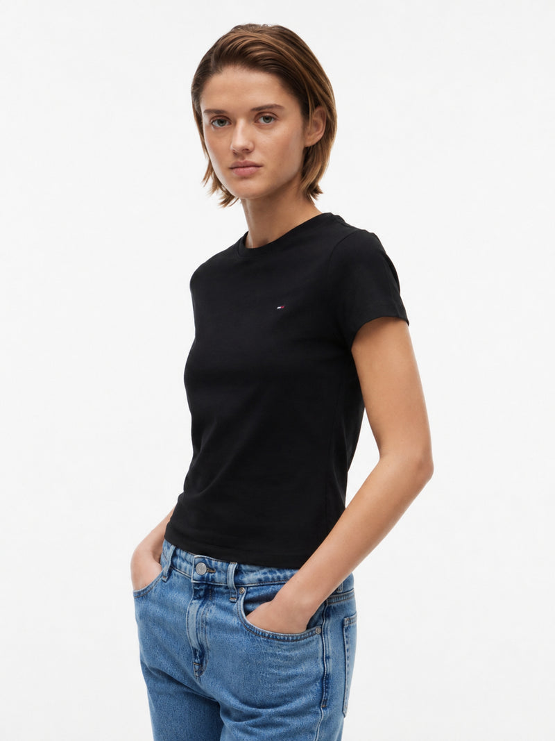 Solid Slim Fit Half Sleeve Cotton Jersey T-Shirt