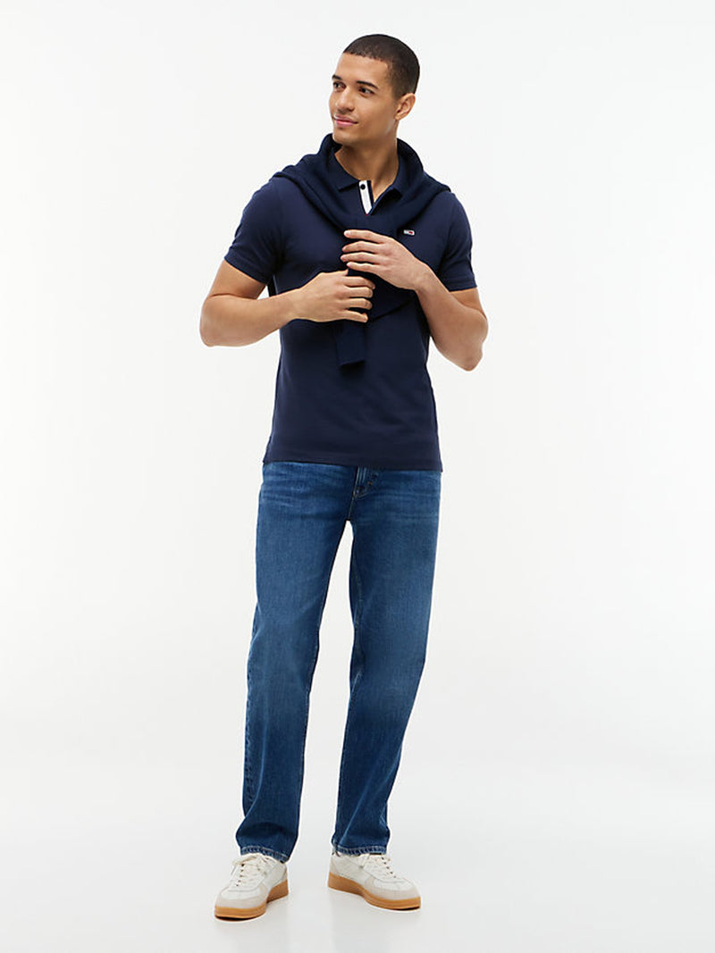 Slim Fit Contrast Placket Polo