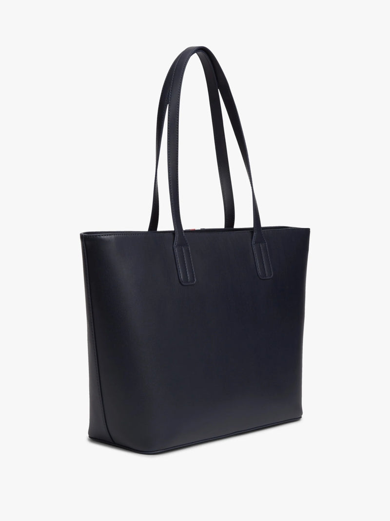 Solid Zip Closure Tote Bag