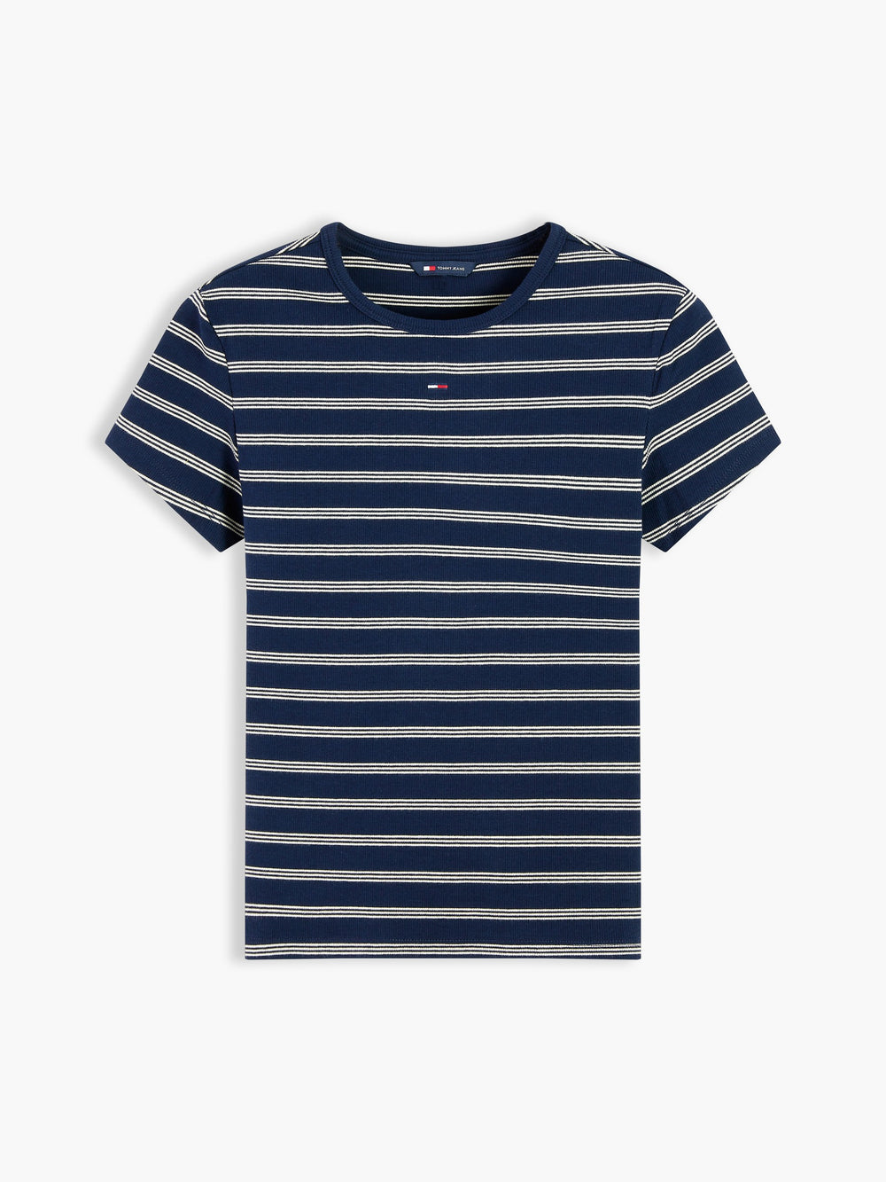 Stripe Slim Fit Half Sleeve Ribbed T-Shirt