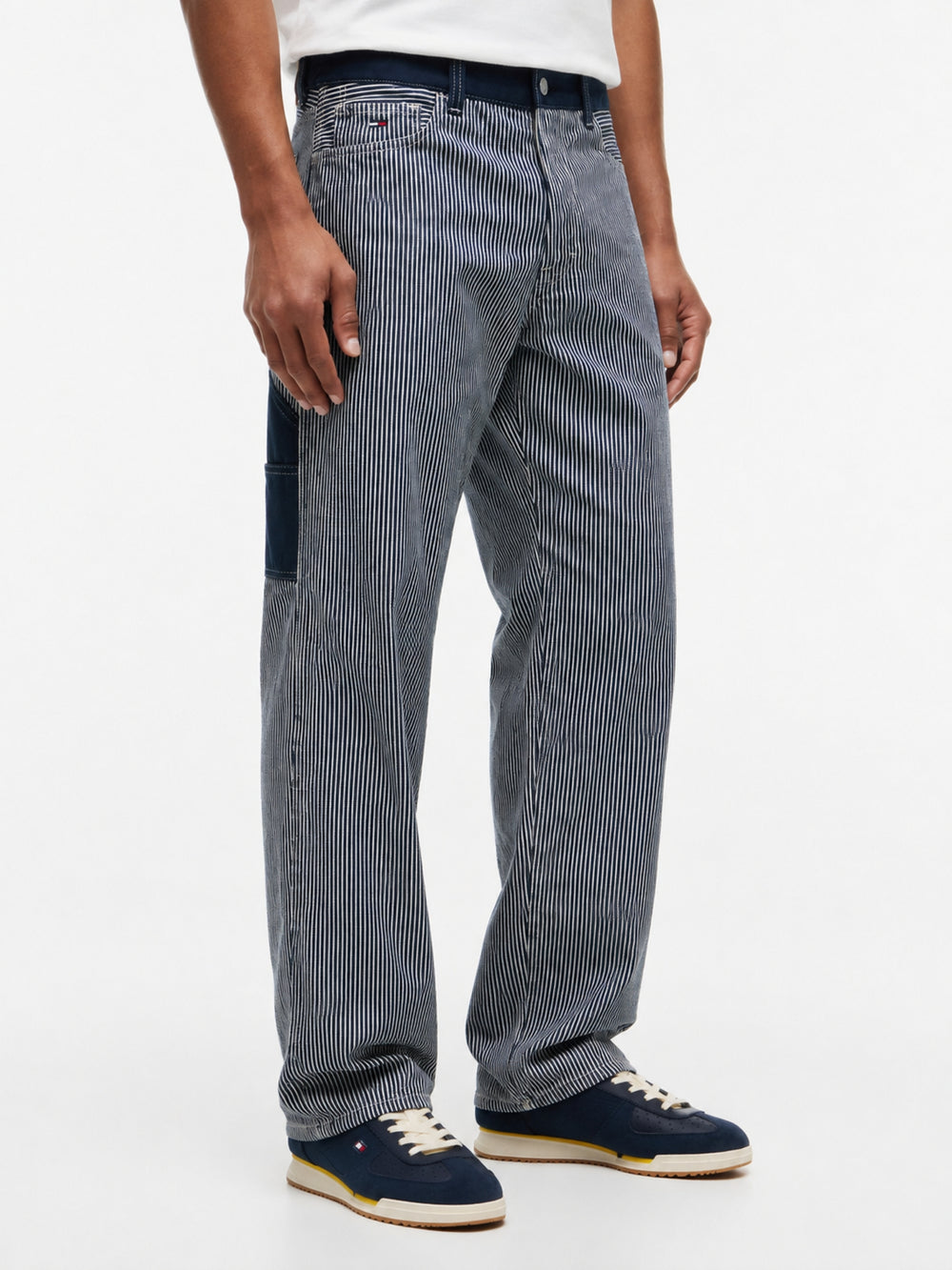 Men Jaimie Loose Centre Button Fly Mid Wash Jeans