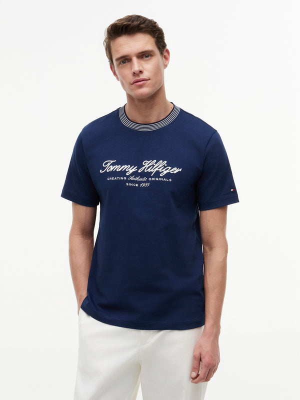 Regular Fit Graphic Embroidered Tshirt