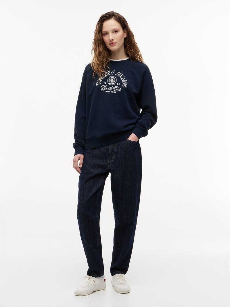 Mid Rise Dark Wash Mom Jeans
