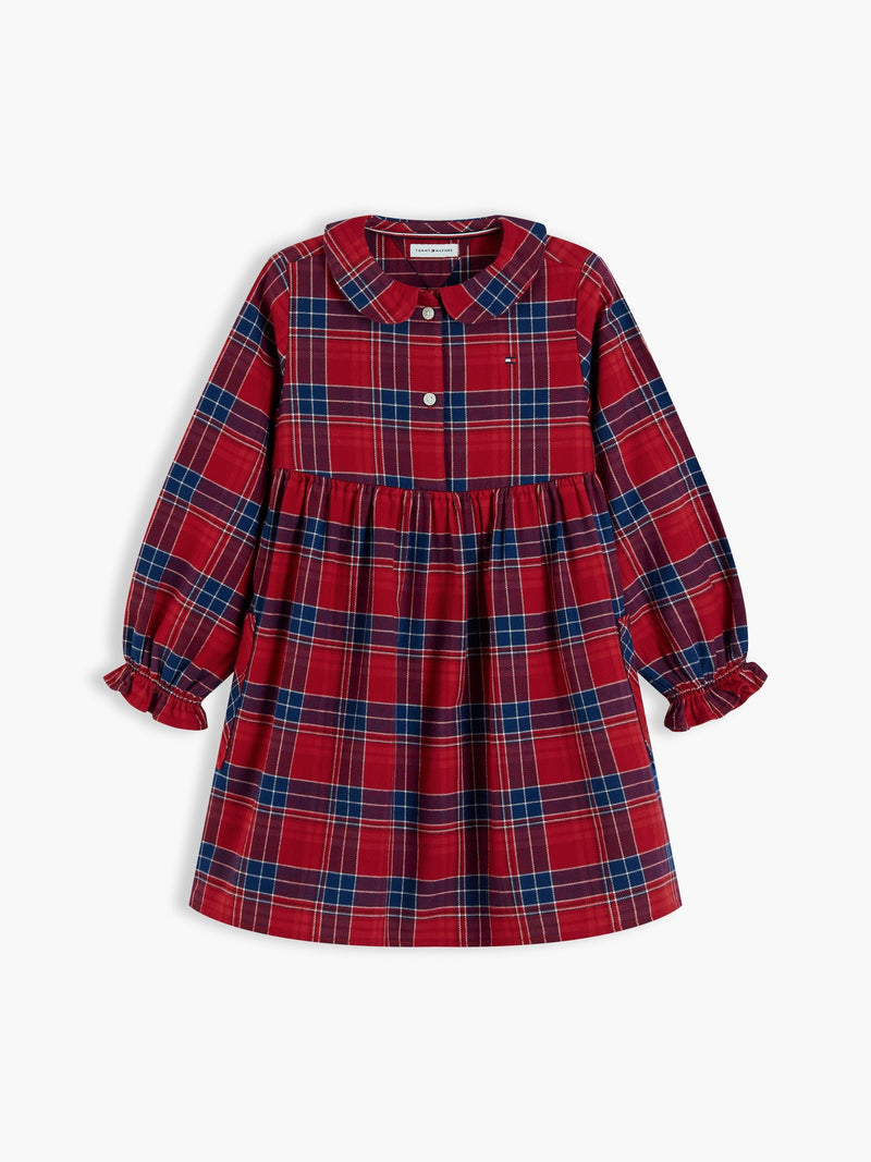 Kids Long-Sleeve Check Shirt Dress