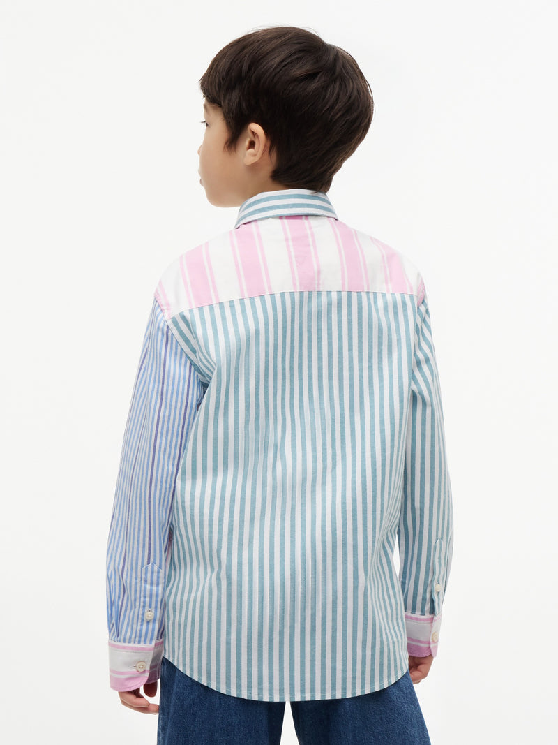 Kids Stretch Color Block Shirt