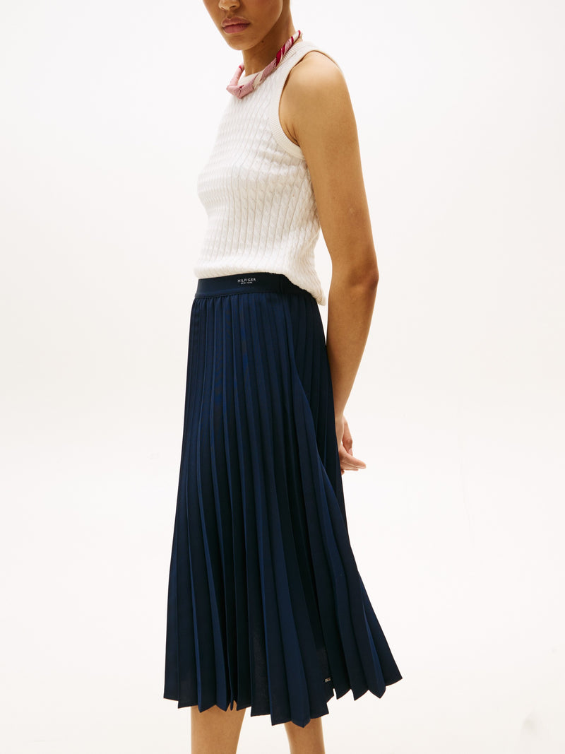 Women Solid Pleated Skirt
