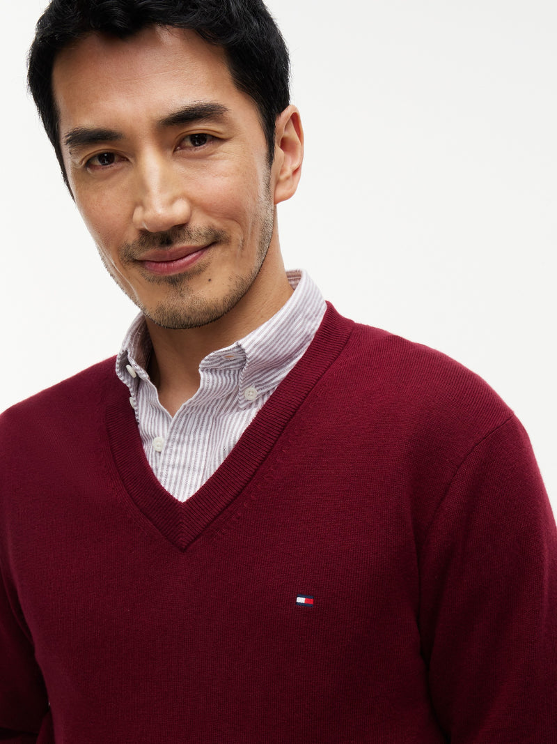V Neck Cotton Cashmere Sweater