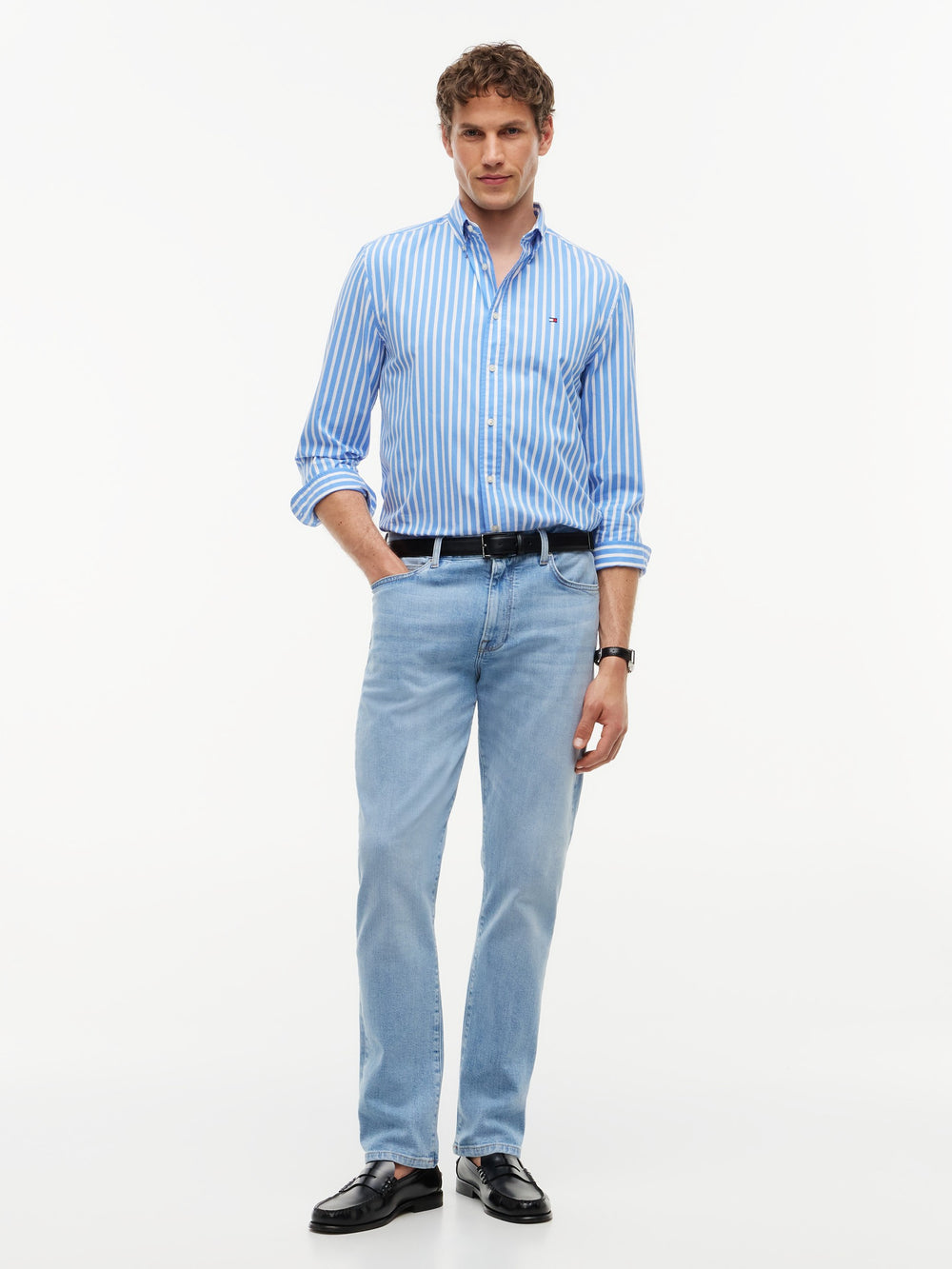 Regular Fit Stripe Poplin Shirt