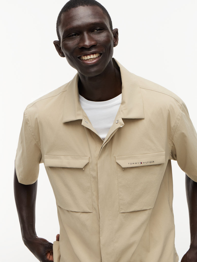 Boxy Fit Solid Poplin Shirt