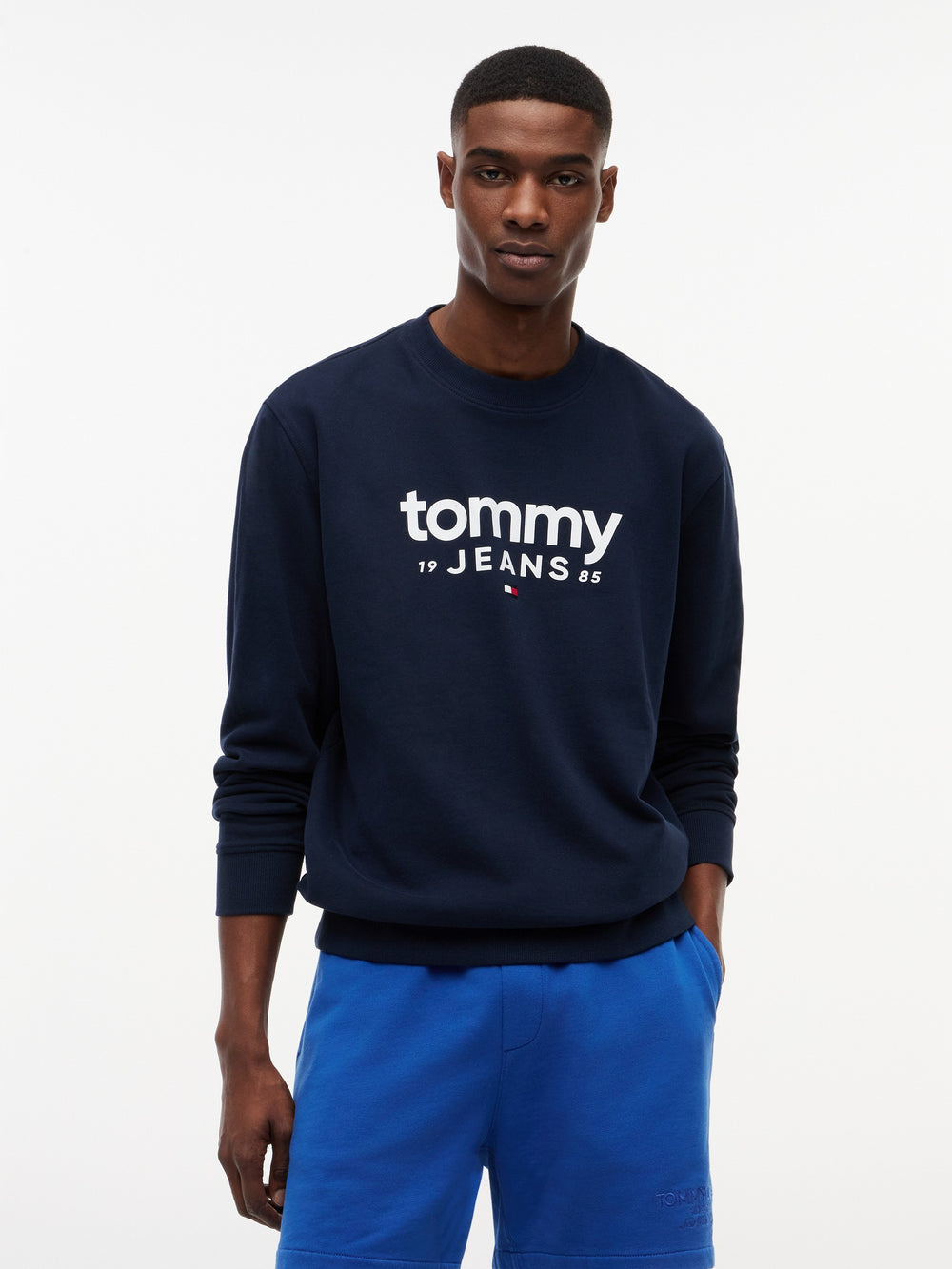 Regular Fit Suede Terry Crew Neck Sweatshirt