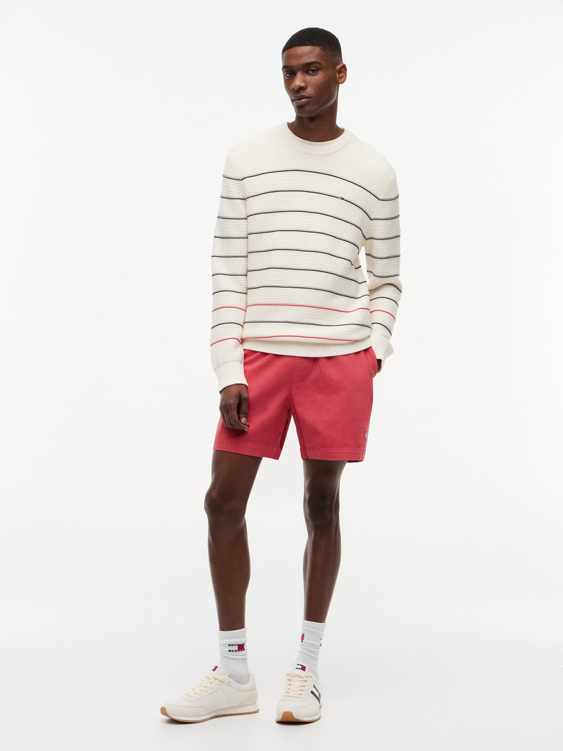Slim Fit Stripe Loose Knit Pullover